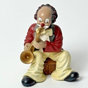 Vintage Gilde Clowns Comedy Collection Clown playing Saxophone Figurine Germany